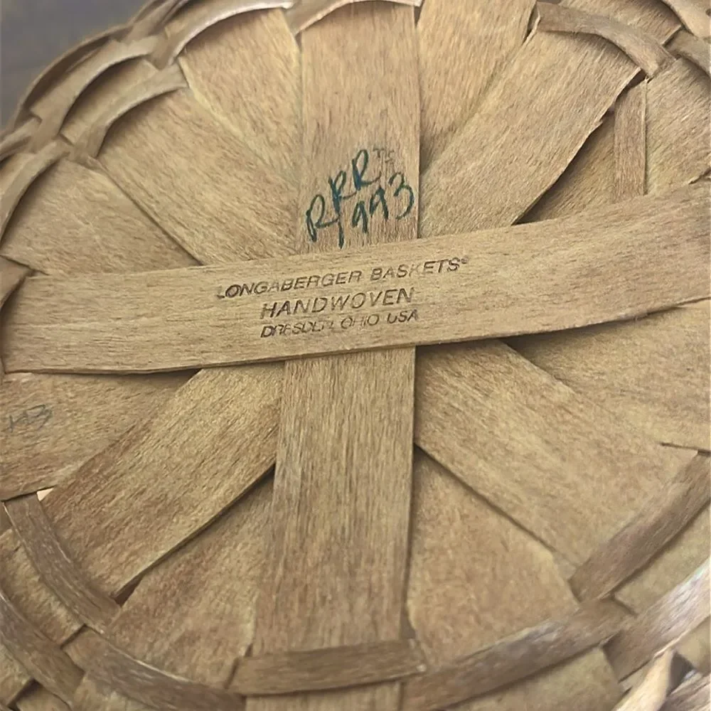Longaberger Woven Tan Basket with Leather Handles!